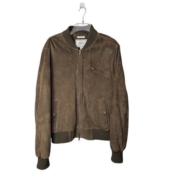 Jos. A. Bank Brown Suede Bomber Jacket Men’s Small Front Pockets - Picture 1 of 11